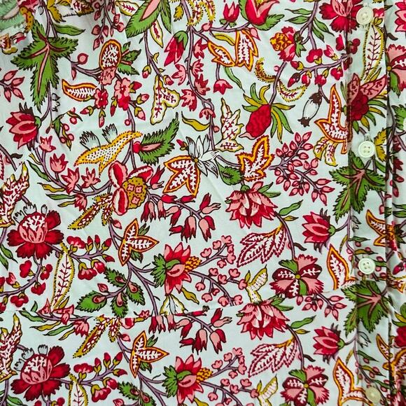 NWT Loft Plus Jungle Ruffle Floral Pocket Button Up Short Sleeve Dress 16 - Picture 7 of 11